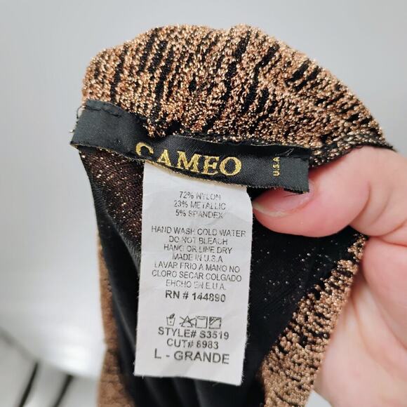 CAMEO USA Vintage Metallic Gold Size L Women's Jumpsuit Size Large - Picture 13 of 14